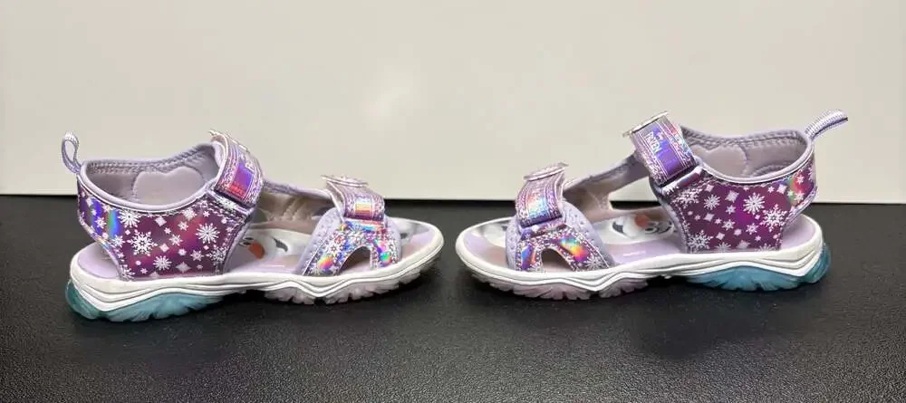 Disney Frozen Anna and Elsa Toddler Girls Light-Up Sandals Size 10